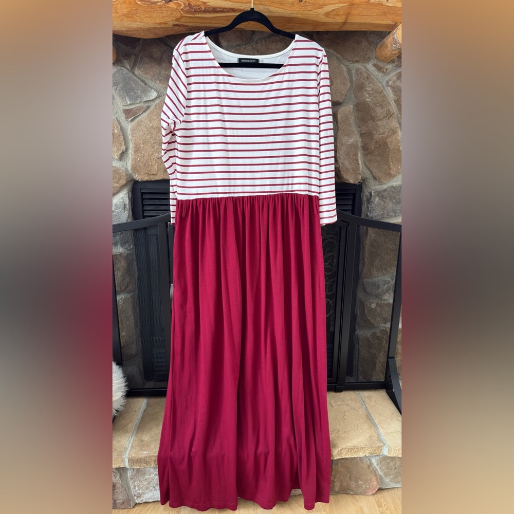 Striped Red and White Women’s  Dress